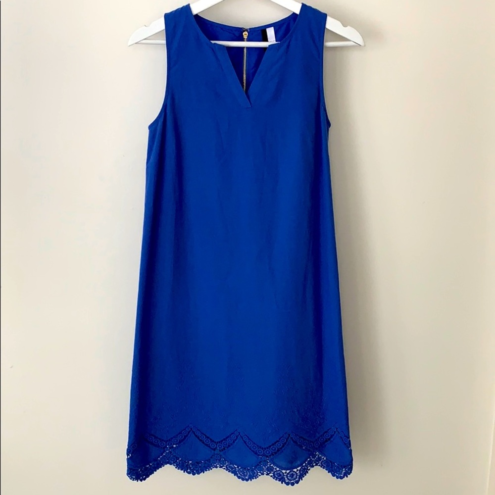 Kensie Blue Embroidered Sleeveless Dress - XS